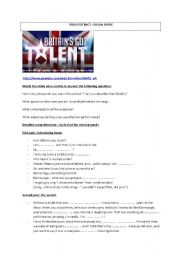 English Worksheet: Susan Boyles performance on 