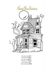 English Worksheet: Haunted House Directions