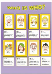 English Worksheet: WHO IS WHO? TEACHER NOTES INCLUDED