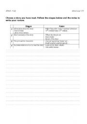 English worksheet: story review