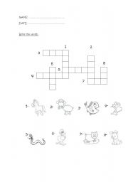 English worksheet: ACTIVITY FOR COMPLETE - ANIMALS