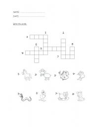 English Worksheet: ACTIVITY FOR COMPLETE - ANIMALS