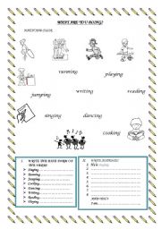 English Worksheet: what are you doing?