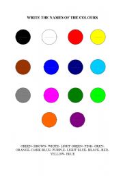 English Worksheet: WRITE THE NAMES OF THE CIRCLES