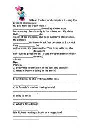 English Worksheet: present continuous