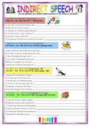 INDIRECT SPEECH - brief explanations + short exercises