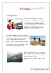 English Worksheet: Getting around Canberra, ACT, Australia