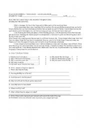English Worksheet: present perfect reading review/exam