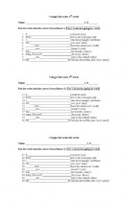 English Worksheet: BE GOING TO 