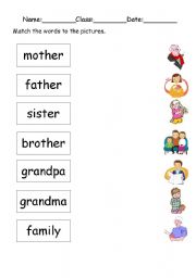 English Worksheet: Family