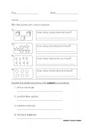 English worksheet: Numbers and punctuation activity sheet