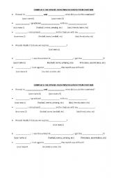 English worksheet: speaking activity between 3