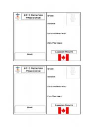 English worksheet: Olympic Cards