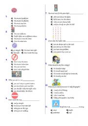 English Worksheet: must-mustnt Test 