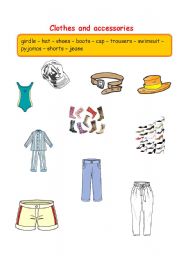 English worksheet: Clothes and accessories