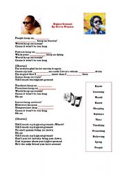 English worksheet: Higher Ground By Stevie Wonder