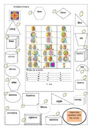 English Worksheet: NUMBERS & NUMBER WORDS