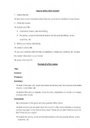 English Worksheet: How to write a film review