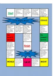 English Worksheet: Could, Might, Would Board Game (Imagining & Speculating)