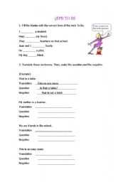 English Worksheet: To be 