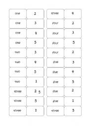 English worksheet: Dominoes number 1-5