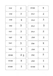 English Worksheet: Dominoes number 1-5