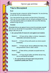English Worksheet: openion gap activity