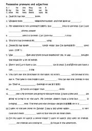 English Worksheet: pronouns 