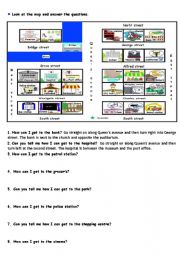 English Worksheet: City map 