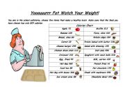 English worksheet: Watch Your Weight