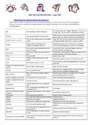 English Worksheet: BRITISH TERMS & SLANGS - ADJECTIVES FOR PEOPLE