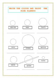 English worksheet: The planets, Activity