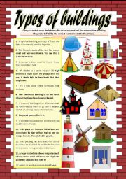 English Worksheet: KINDS OF HOMES and BUILDINGS