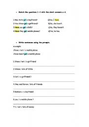 English worksheet: have got