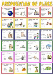 English Worksheet: preposition of places