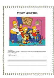 English Worksheet: present continuous