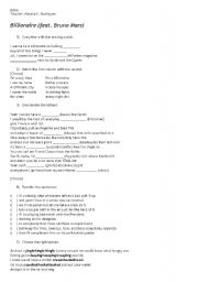 English Worksheet: Billionaire - Travis Mccoy