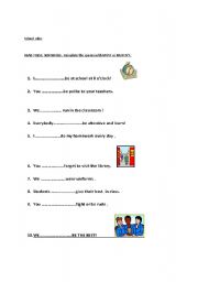 English Worksheet: school rules