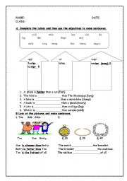 English Worksheet: comparative-superlative form of adjectives