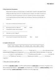 English worksheet: Pre Teens 3 Test