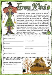 English Worksheet: Green Witch 