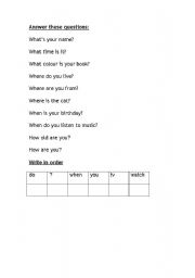 English worksheet: answer