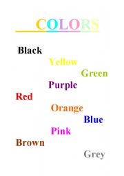 English Worksheet: colors