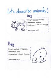English Worksheet: describing animals 1