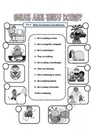 English Worksheet: present continous