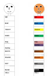 English worksheet: colours bookmarks