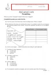 Spanglish- pre and post-watching activities / formal and informal letters