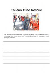 English Worksheet: Chilean Mine Rescue