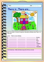 English Worksheet: There is...There are...