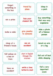 PRESENT PERFECT / SIMPLE PAST  CONVERSATION CARDS (Fully Editable!)